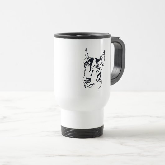 Doberman Pinscher Travel Mug (Devant droit)