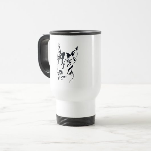 Doberman Pinscher Travel Mug (Devant gauche)