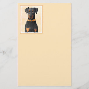 Doberman Pinscher Uncropped schilderij originele k Briefpapier