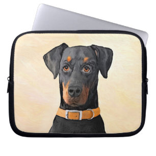 Doberman Pinscher Uncropped schilderij originele k Laptop Sleeve