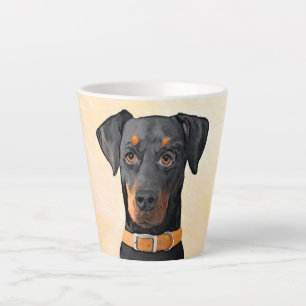 Doberman Pinscher Uncropped schilderij originele k Latte Mok