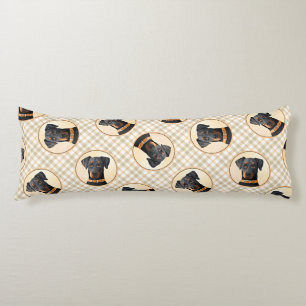 Doberman Pinscher Uncropped schilderij originele k Lichaamskussen