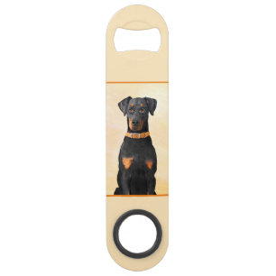Doberman Pinscher Uncropped schilderij originele k Speed Flessenopener