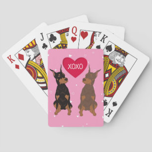 Doberman Pinscher Valentijnsdag Pokerkaarten