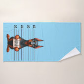 Doberman Pinscher vilain (Serviette de bain)