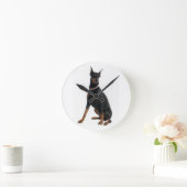 "DOBERMAN PINSCHER" WALL CLOCK RONDE KLOK (Huis)