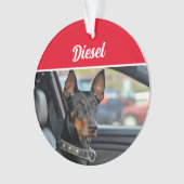 Doberman Pinscher with Name and Photo Christmas Ornament (voorkant)