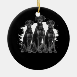 Doberman Pinscher Zwart Hondeneigenaar Huisdier Di Keramisch Ornament
