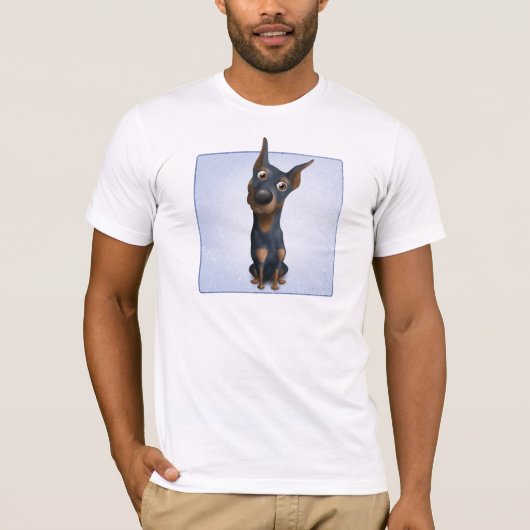 Doberman Pinscher (zwart-wit) DOB1 T-shirt (Voorkant)
