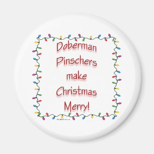 Doberman Pinschers maken Kerstmis ... - Magneet