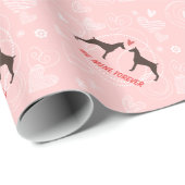 Doberman Pinschers Valentijn met hart en tekst Cadeaupapier (Rol Hoek)