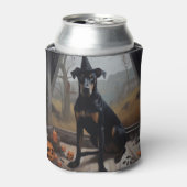 Doberman pompoenen Halloween eng Blikjeskoeler (Blikje Voorkant)