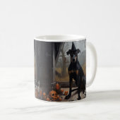 Doberman pompoenen Halloween eng Koffiemok (Voorkant rechts)