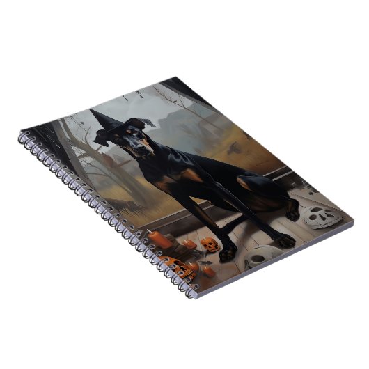Doberman pompoenen Halloween eng Notitieboek (Rechterzijde)