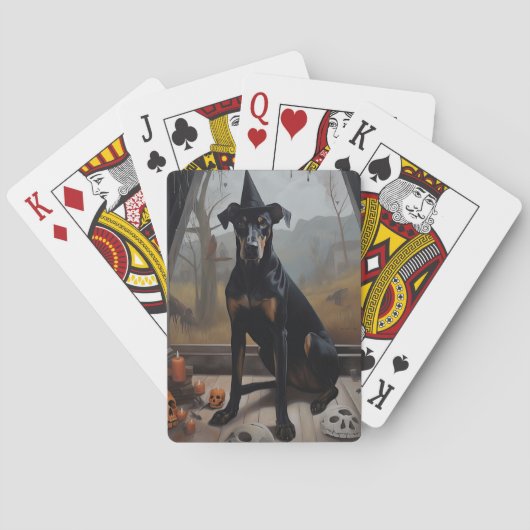 Doberman pompoenen Halloween eng Pokerkaarten (Achterkant)