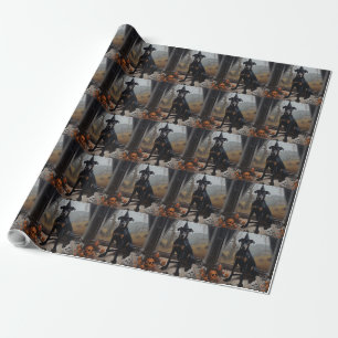 Doberman Pompoenen Halloween Griezelen Cadeaupapier