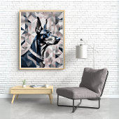 Doberman poster {BD-C2} monotone l geometrisch