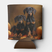 Doberman Puppy Herfst Delight Pompoen Blikjeskoeler (Achterkant)