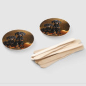 Doberman Puppy Herfst Delight Pompoen Handwaaier (Niet-gemonteerd)