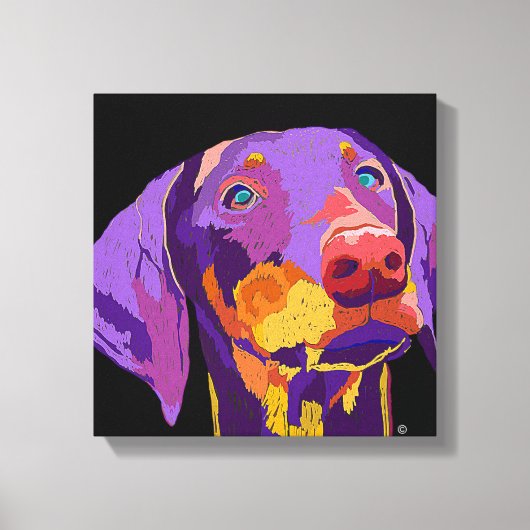 Doberman puppy kunst canvas afdruk (Voorkant)