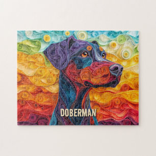 Doberman Quilling Art Dog Portret Legpuzzel