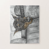 Doberman Riding in auto Legpuzzel (Verticaal)