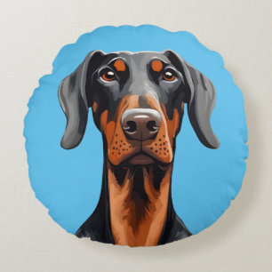 Doberman Rond Kussen