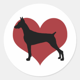 Doberman Ronde Sticker