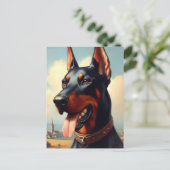  Doberman schilderij Briefkaart (Staand voorkant)