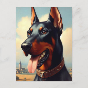 Doberman schilderij Briefkaart