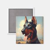 Doberman schilderij Magneet (Voorkant / Achterkant)