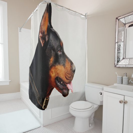 Doberman Shower Curtain Douchegordijn (In situ)