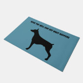 Doberman Silhouette Doormat Deurmat (Schuin)
