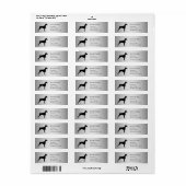 Doberman Silhouette Return Address Etiket (Full Sheet)