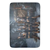 Doberman Snowy Sleigh Kerstdecoratie Badmat (Voorkant Verticaal)