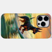 Doberman strand surfen schilderij Case-Mate iPhone case (Achterkant (horizontaal))