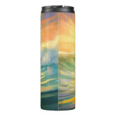 Doberman strand surfen schilderij thermosbeker (Achterkant)