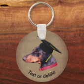 Doberman The Graduate Funny Dog Personalized Sleutelhanger (Voorkant)