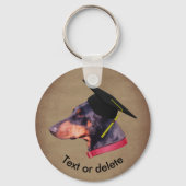 Doberman The Graduate Funny Dog Personalized Sleutelhanger (Achterkant)