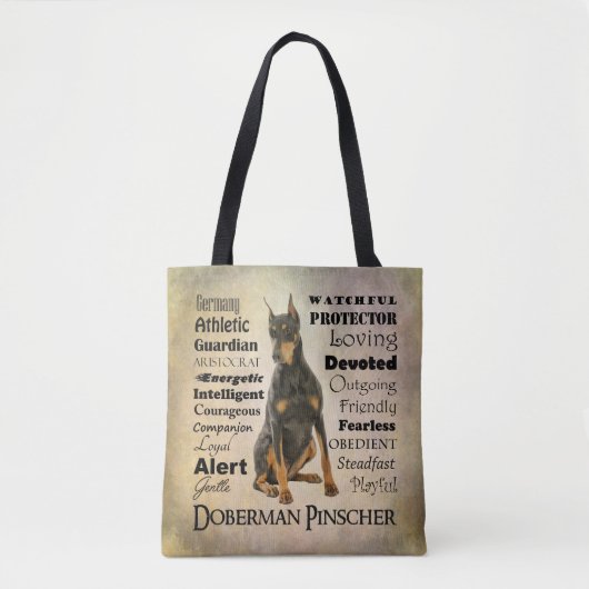 Doberman Traits Canvas tas (Voorkant)