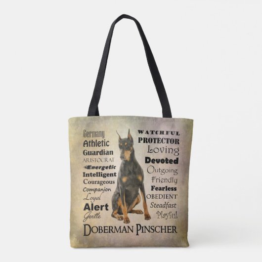 Doberman Traits Canvas tas (Achterkant)