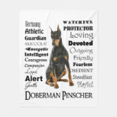 Doberman Traits Fleece Blanket (Voorkant)