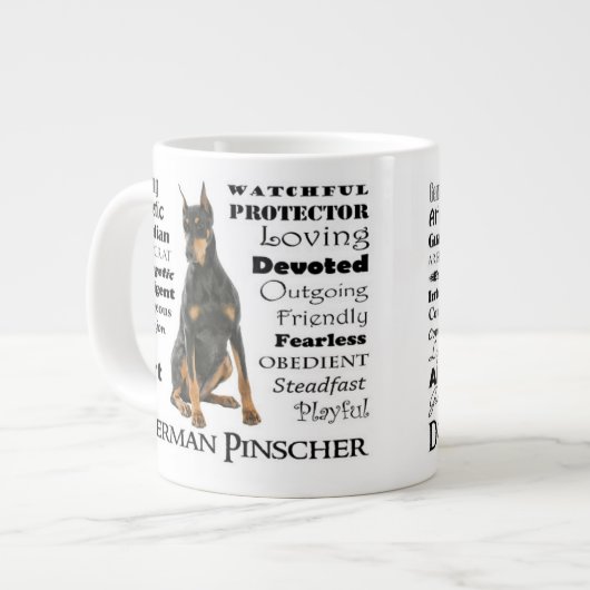 Doberman Traits Jumbo Mug (Devant gauche)