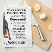 Doberman Traits Kitchen Towel Theedoek (Quarter Fold)
