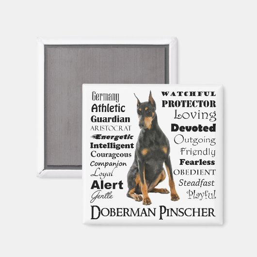 Doberman Traits Magnet Magneet (Voorkant / Achterkant)