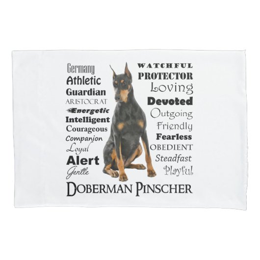 Doberman Traits Pillow Hoesje Kussensloop (Voorkant)
