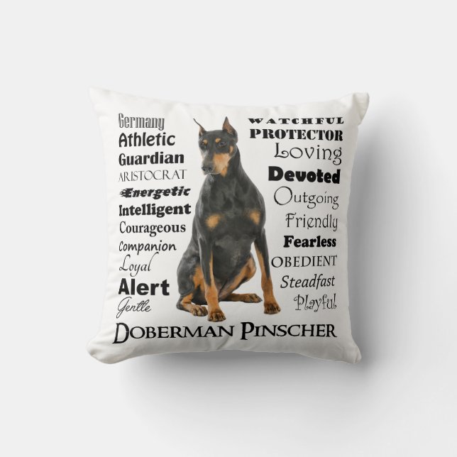 Doberman Traits Pillow Kussen (Voorkant)