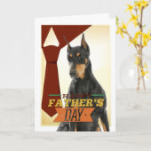 Doberman Vaderdag Kaart (Gele Bloem)