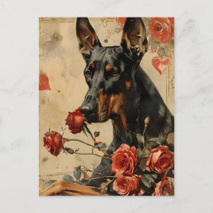 Doberman  Valentijnsdag Briefkaart