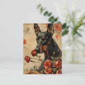 Doberman  Valentijnsdag Briefkaart (Staand voorkant)